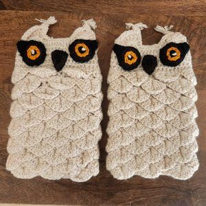 NEW Fingerless Owl Mittens Cute Crochet Knit Kawaii Bird Gloves